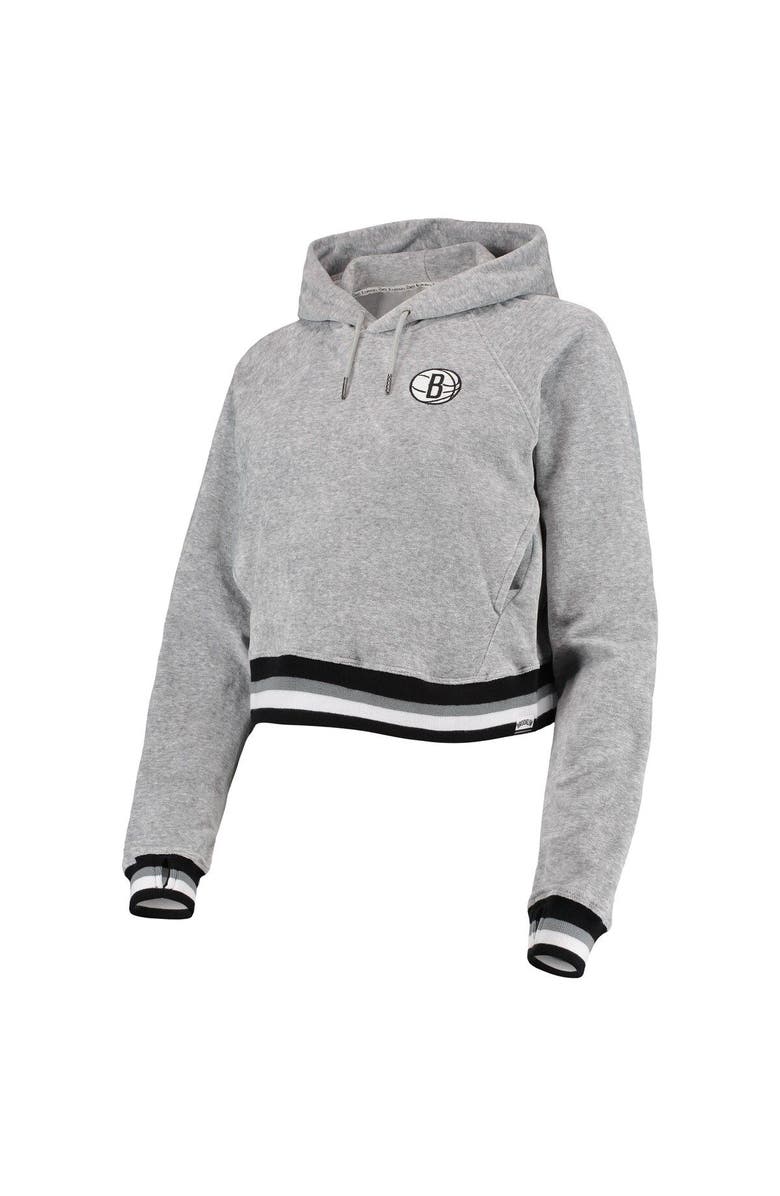 LUSSO Women's Lusso Gray Brooklyn Nets Maisie-Maggie Velour Raglan Pullover Hoodie & Jogger Pants Set, Alternate, color, Gray