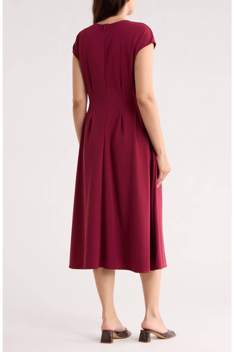 Pleated Waist Knit A-Line Dress, Alternate, color, BURGUNDY RHODE