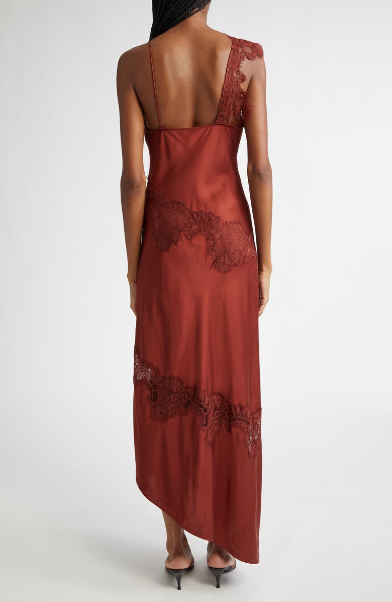 Stella Lace Asymmetric Satin Slipdress