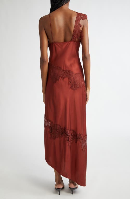 A.l.c . Stella Lace Asymmetric Satin Slipdress In Bosco