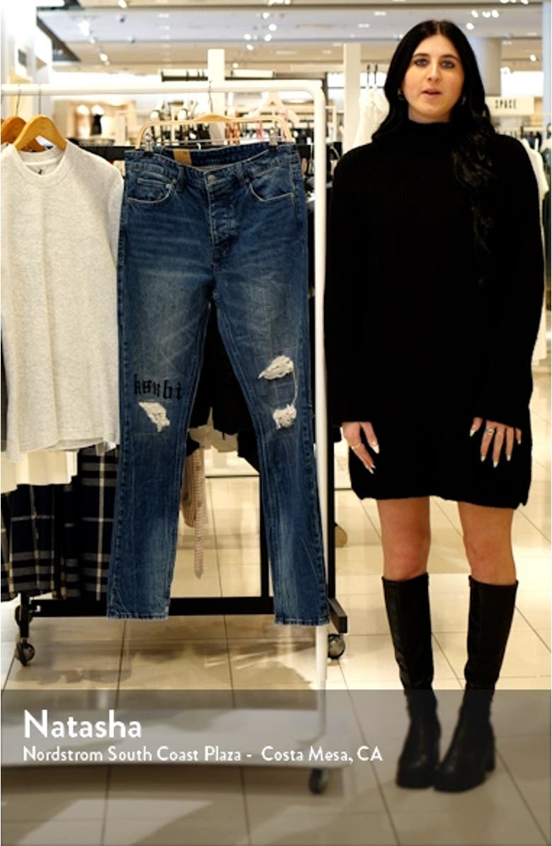 Chitch Boneyard Kult Distressed Embroidered Slim Fit Jeans, sales video thumbnail