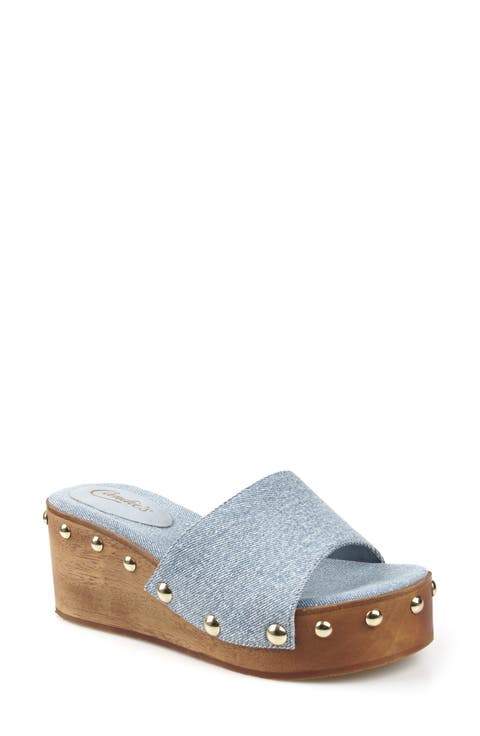 Jewell Platform Wedge Slide Sandal (Women)