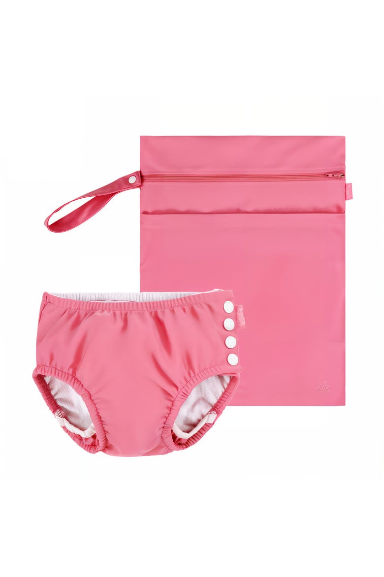 Adjustable Swim Diaper Set, Main, color, Wild Rose