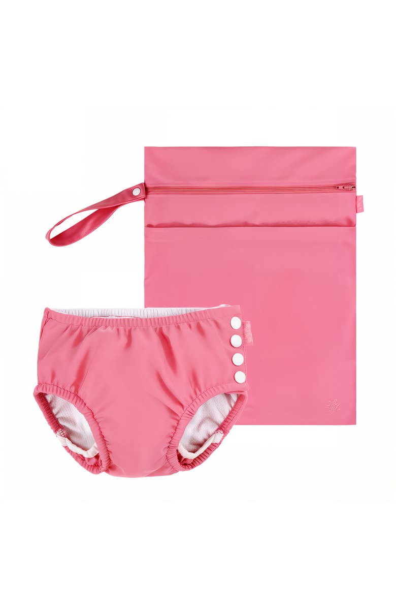 UV Skinz Adjustable Swim Diaper Set, Main, color, Wild Rose
