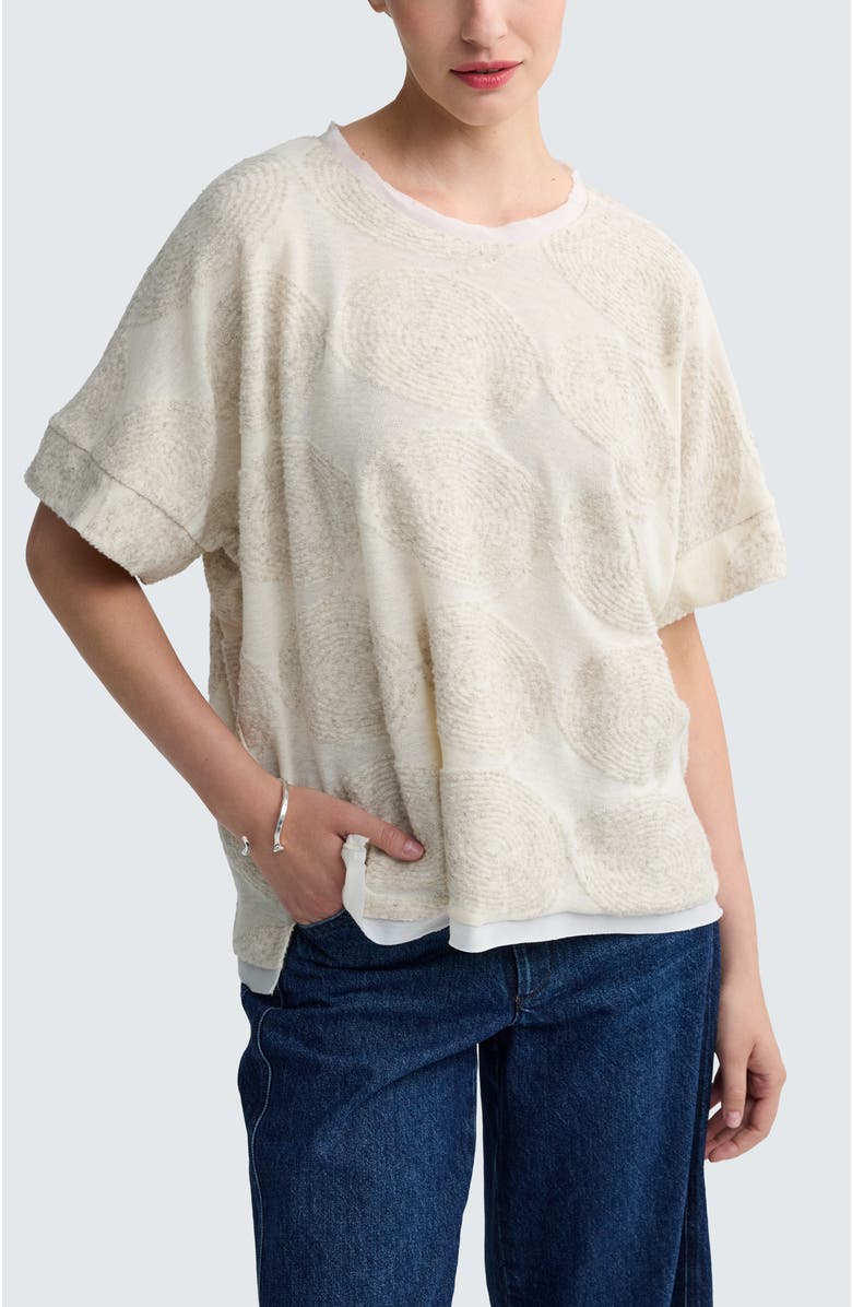 LUUKAA Blair Textured Hemp & Cotton Blouse, Main, color, Nature