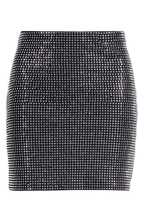 GOOD AMERICAN GOOD AMERICAN CRYSTAL STRETCH COTTON MINISKIRT