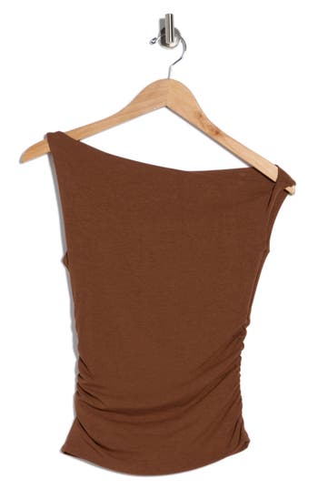 Blu Pepper Off The Shoulder Top In Brown
