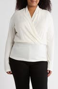 Renee C Surplice V-Neck Long Sleeve Top