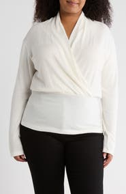 Renee C Surplice V-Neck Long Sleeve Top