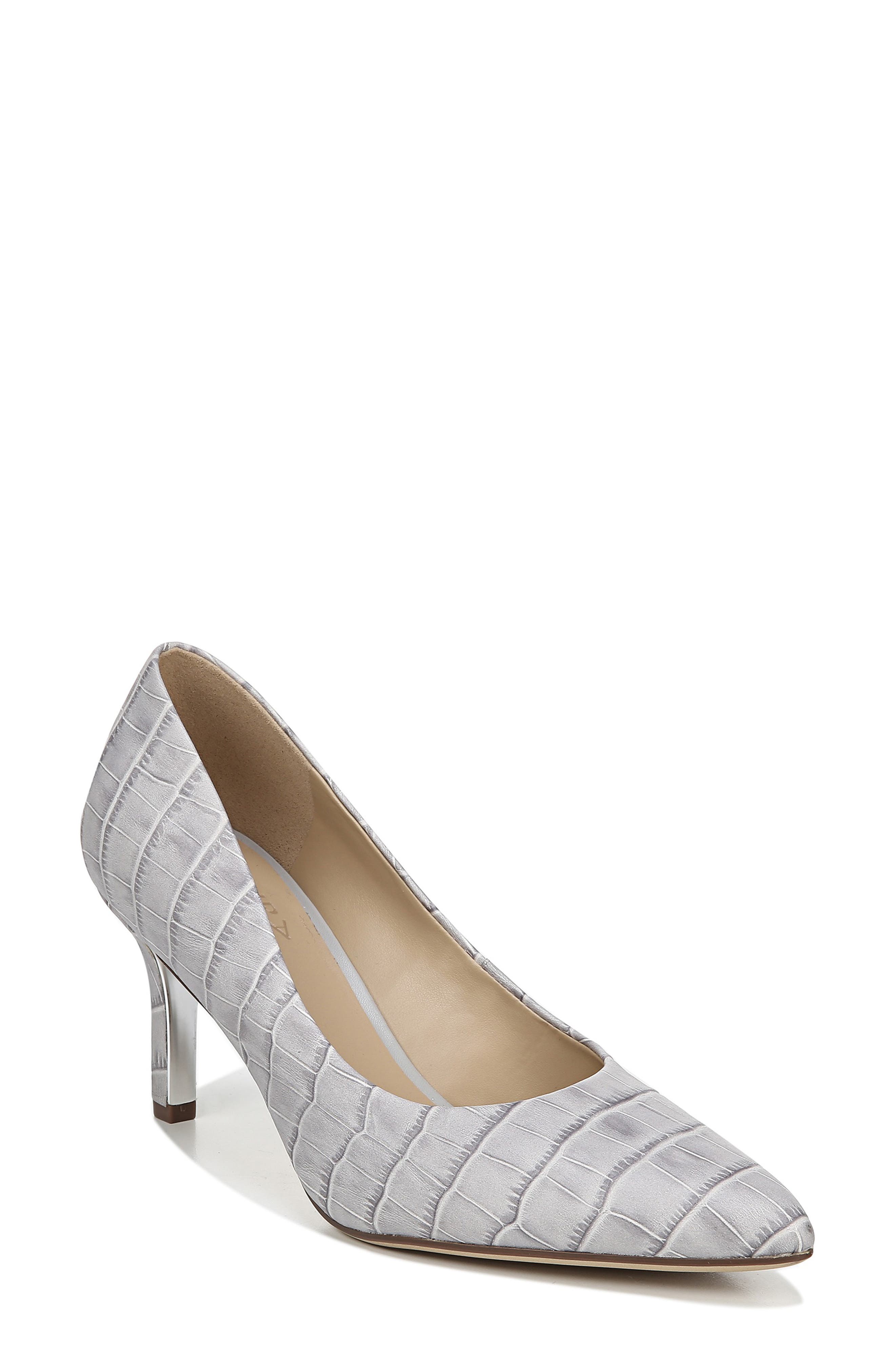 Natalie Pump, Main, color, GREY CROC LEATHER
