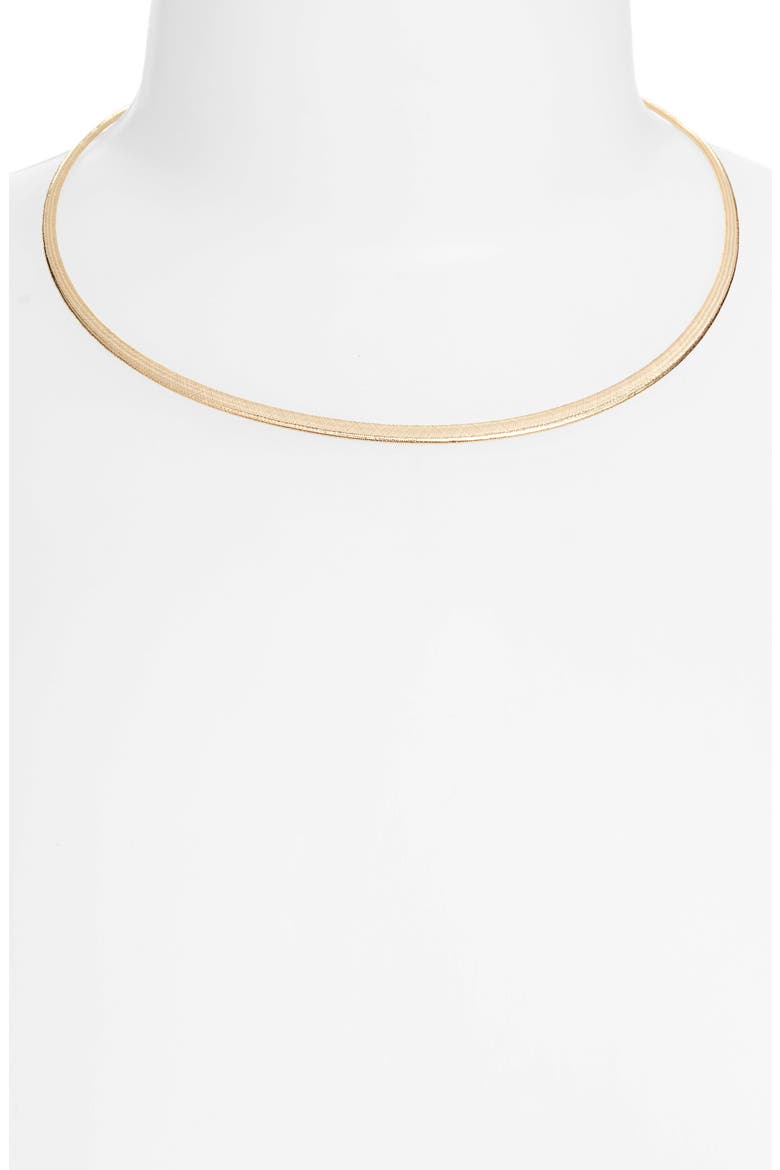 Ofira Thin Omega Necklace (Nordstrom Exclusive), Alternate, color, YELLOW GOLD