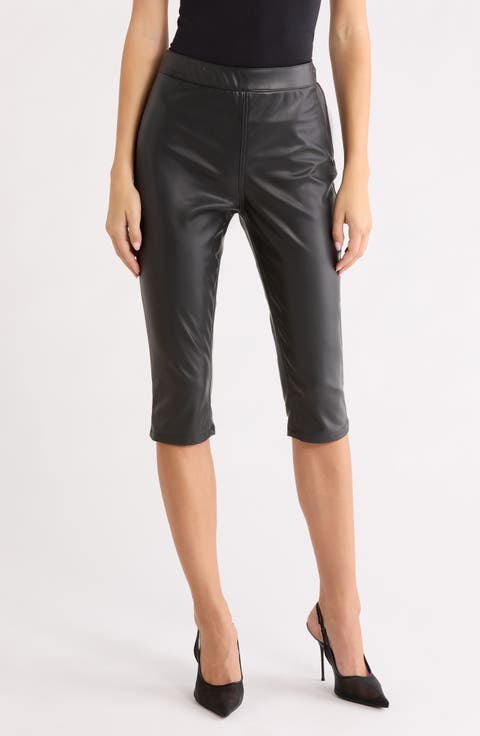 Calla Faux Leather Capri Pants