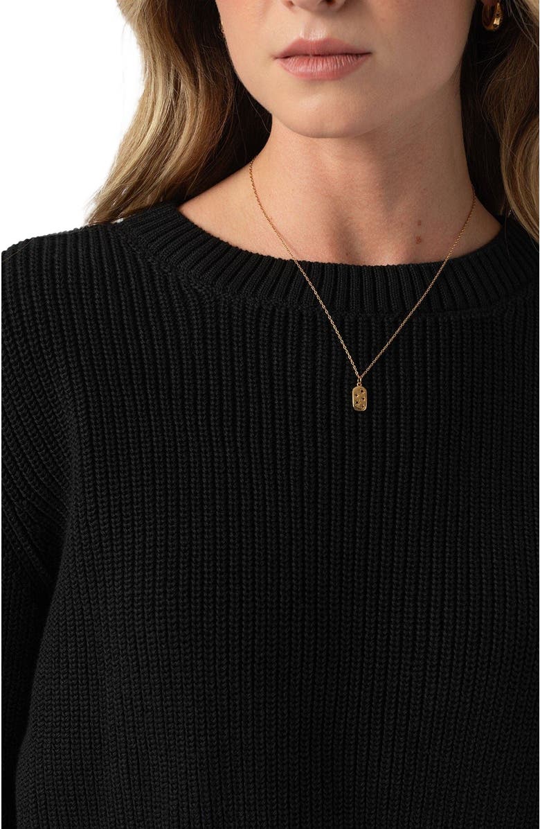 Saint + Sofia Remy Crop Sweater, Alternate, color, Black