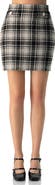 IVONNE Checkered Skirt With Faux Front Pockets