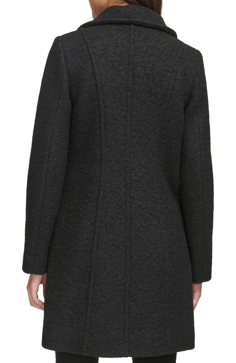 Kenneth Cole Asymmetric Zip Convertible Collar Bouclé Coat, Alternate, color, 