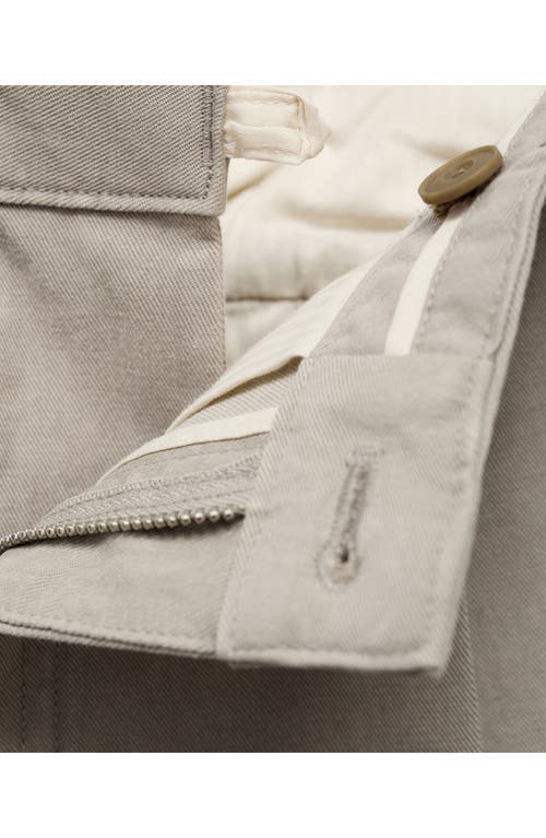 Mango Cotton Blend Straight Leg Pants In Neutral