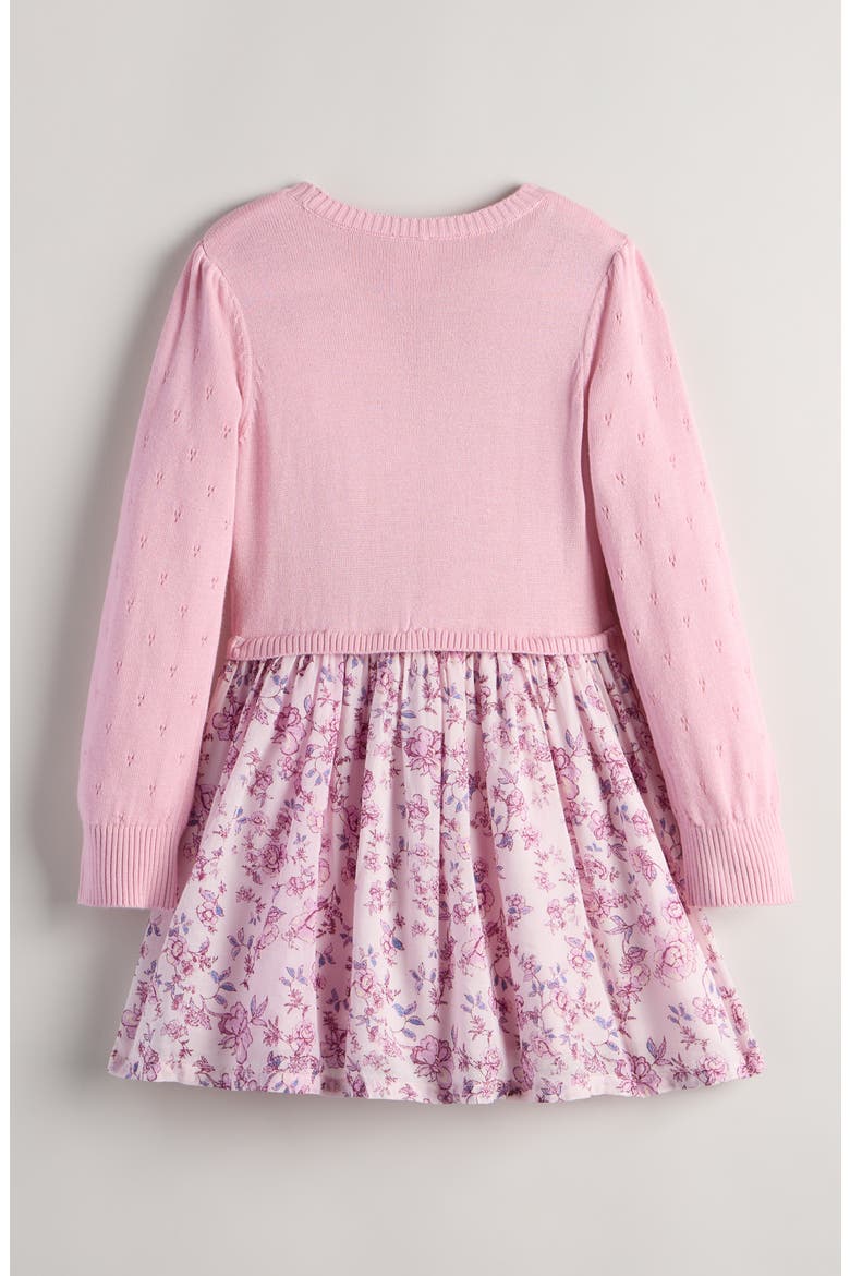 Kids' Mixed Media Dress, Alternate, color, PINK SODA STAMP FLORAL PINK