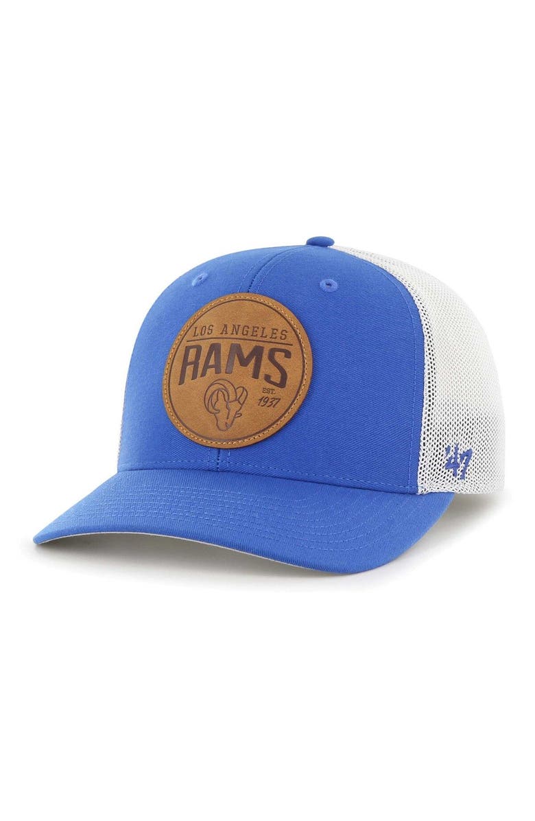 '47 Men's '47 Blue Los Angeles Rams Leather Head Flex Hat, Main, color, Blue