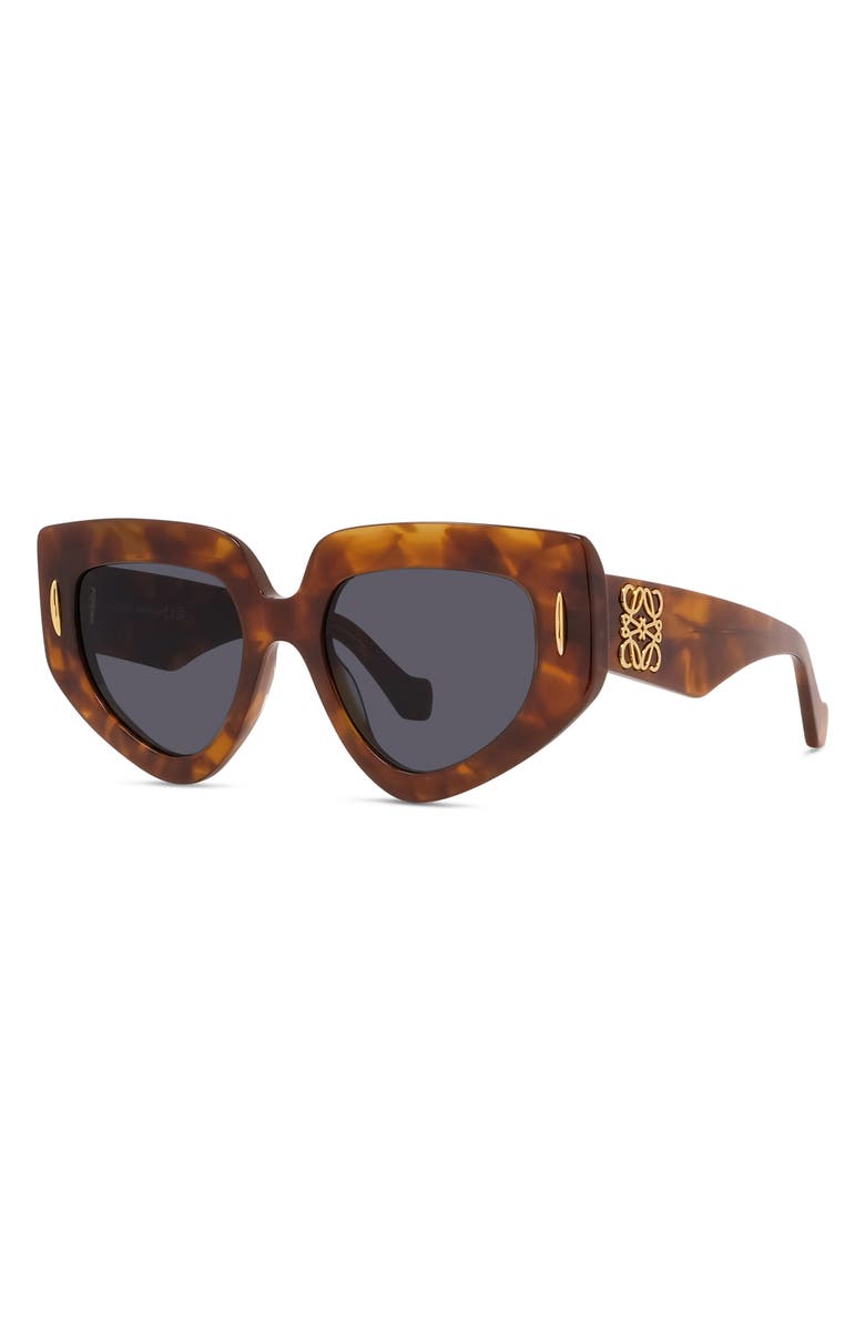 Loewe Anagram 51mm Geometric Sunglasses, Alternate, color, Blonde Havana / Blue