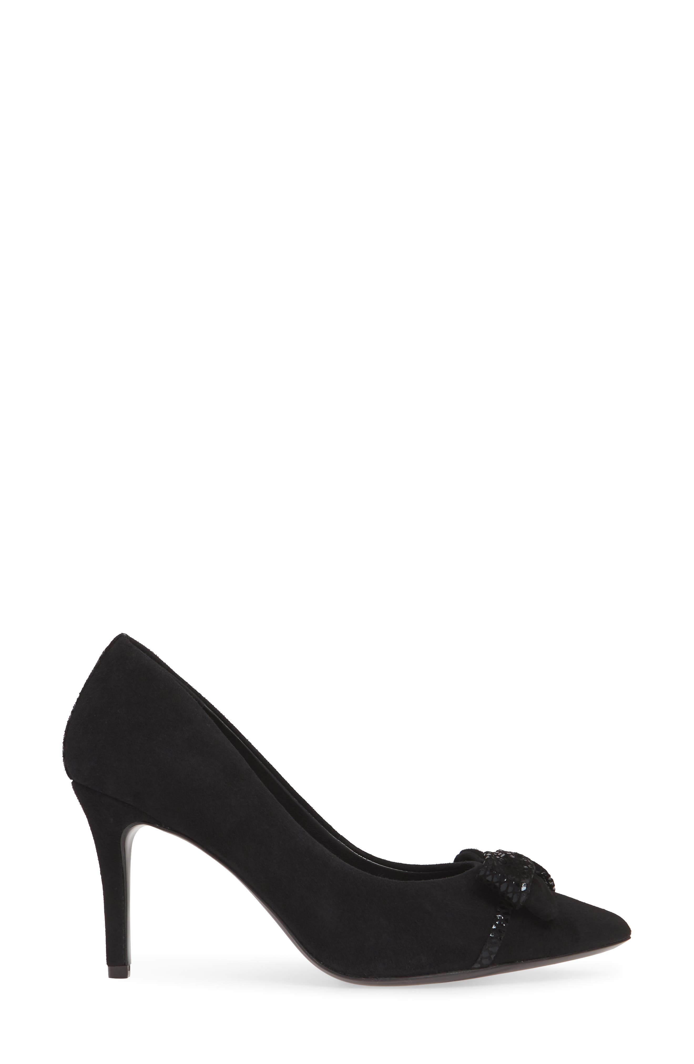 KARL LAGERFELD PARIS Bow Pointed Toe Pump, Alternate, color, 