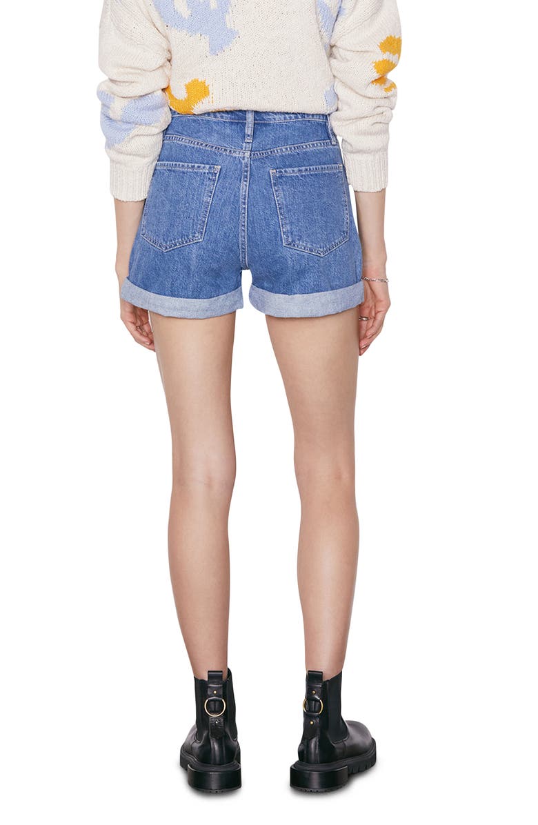 FRAME High Waist Roll Cuff Denim Shorts | Nordstromrack