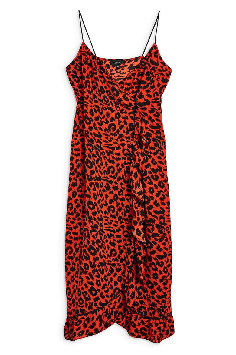 Animal Ruffle Slipdress, Alternate, color, ORANGE