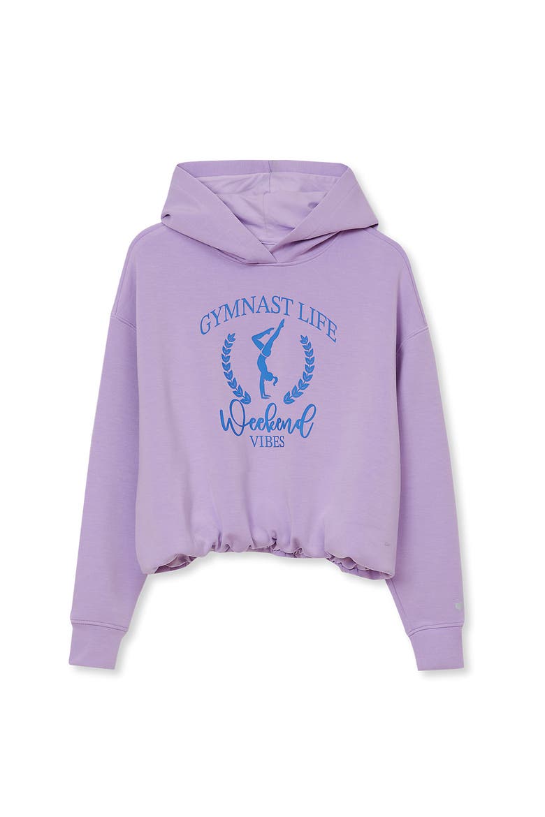 Girls Long Sleeve Bubble Active Hoodie, Main, color, Gymnast Life/Lilac Breeze