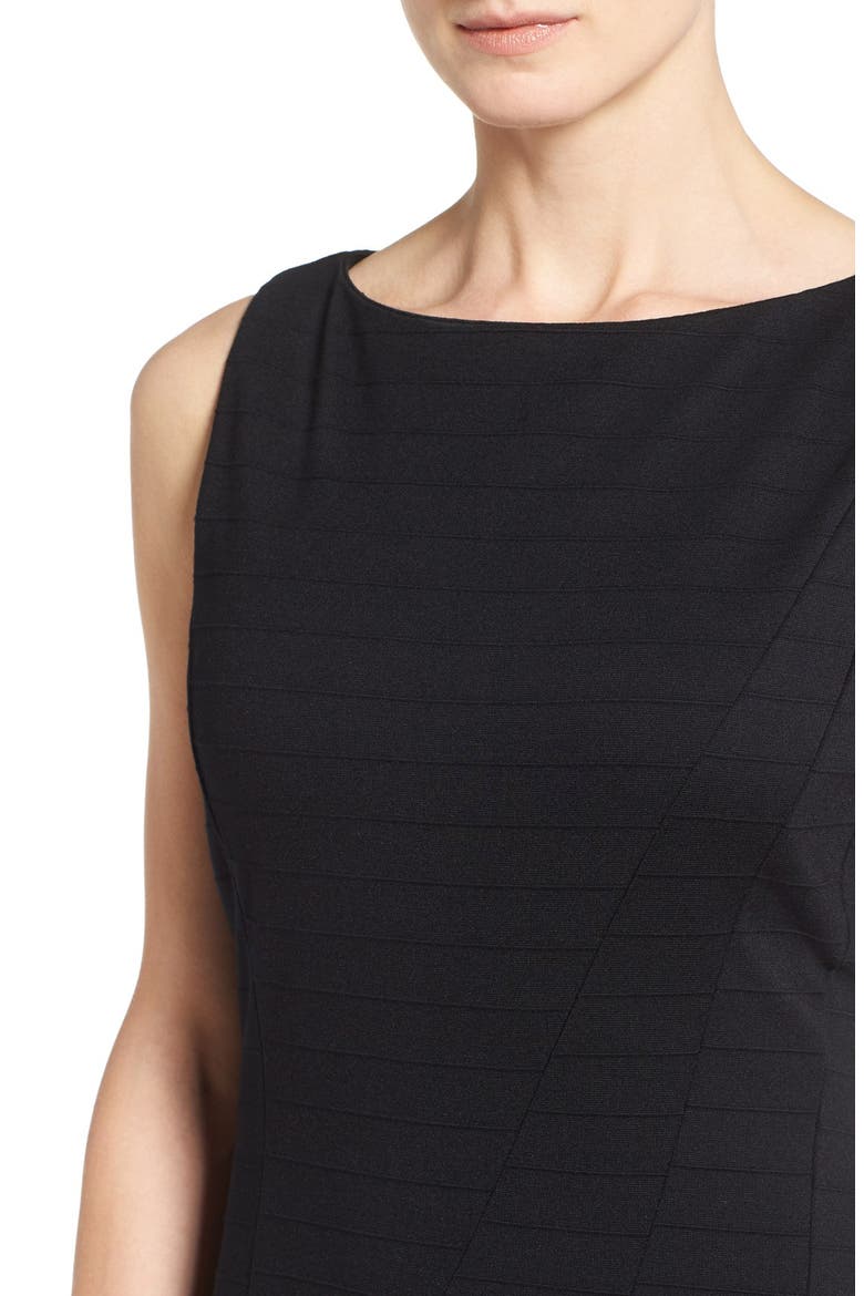 Ponte Fit & Flare Dress, Alternate, color, BLACK