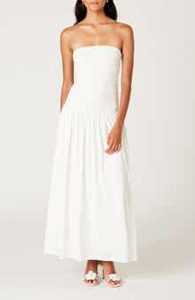 Santal Strapless Mixed Media Maxi Dress