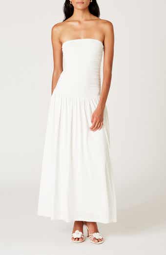 Santal Strapless Mixed Media Maxi Dress
