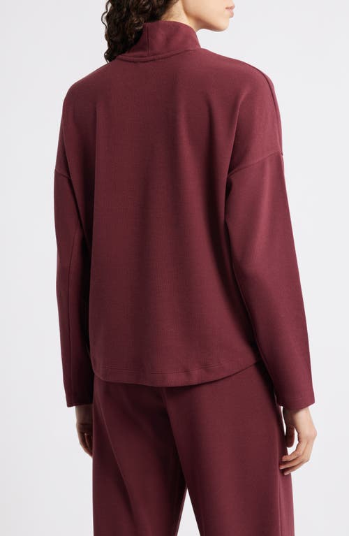 Caslonr Caslon(r) Drop Shoulder Turtleneck Sweatshirt In Burgundy