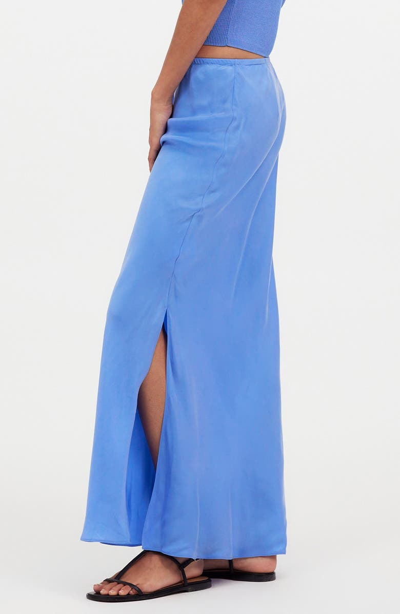 Madewell Drawstring Maxi Slip Skirt, Alternate, color, Celeste