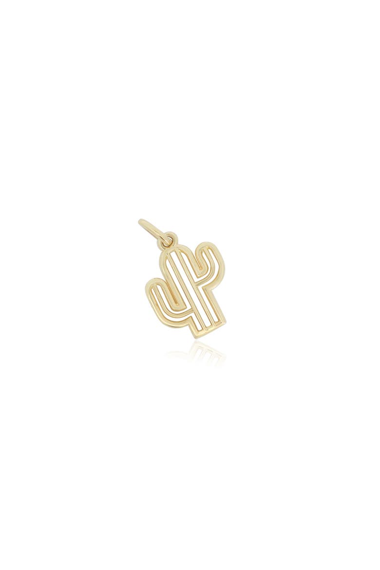 Mini Gold Cactus Charm, Main, color, Yellow Gold