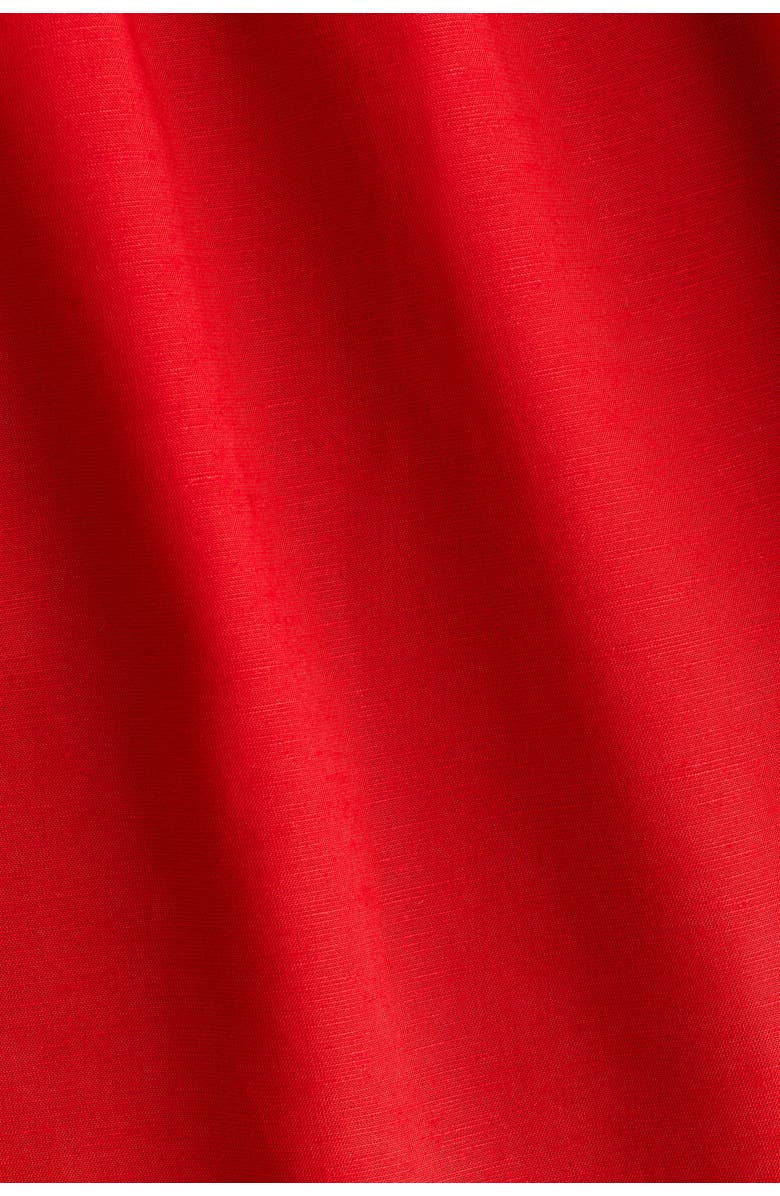 H&M Pleated Linen-blend Skirt, Alternate, color, Bright Red