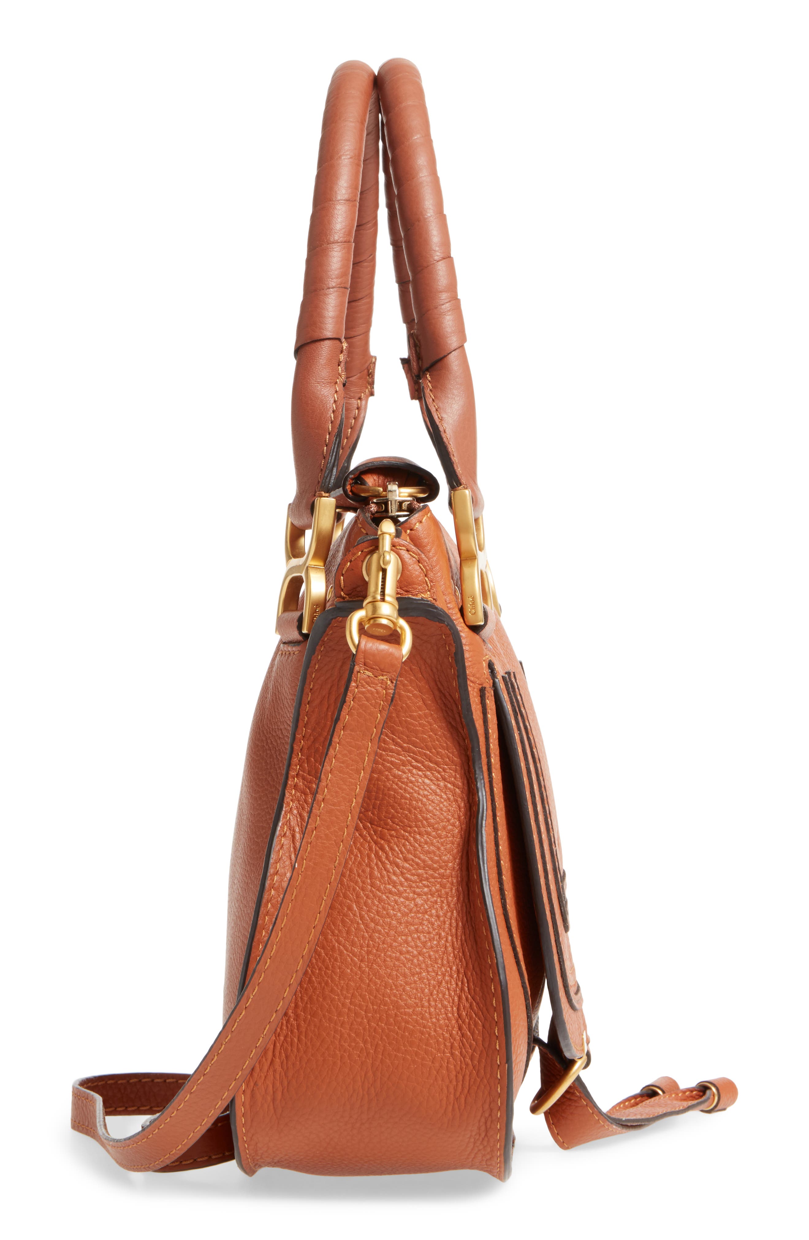 Small Marcie Leather Satchel, Alternate, color, TAN