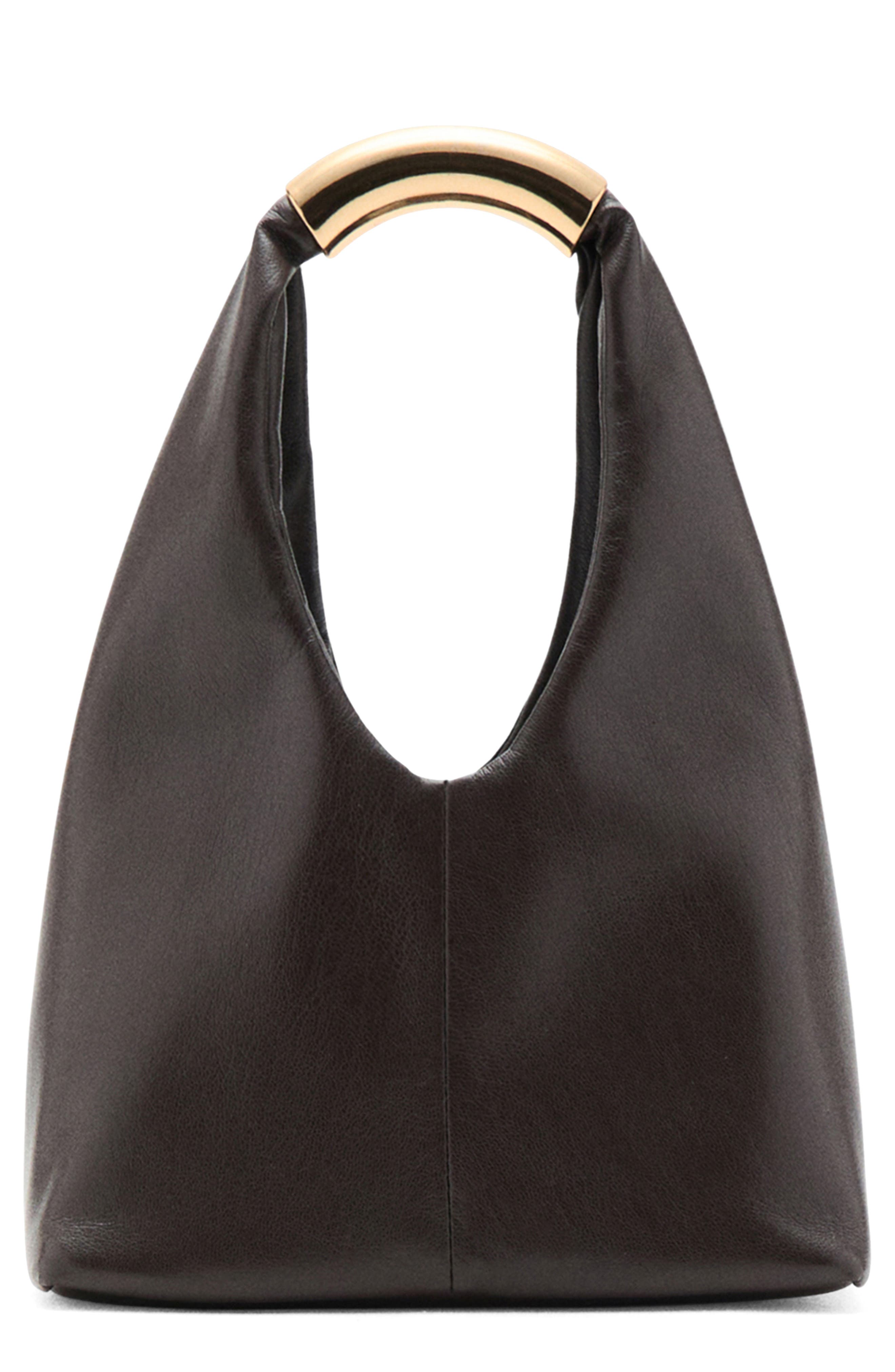 MANGO Faux Leather Top Handle Bag, Main, color, 