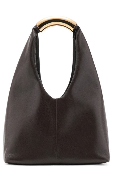 Faux Leather Top Handle Bag