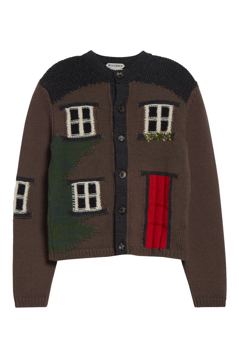 House Intarsia Wool Cardigan (Men) | Nordstrom