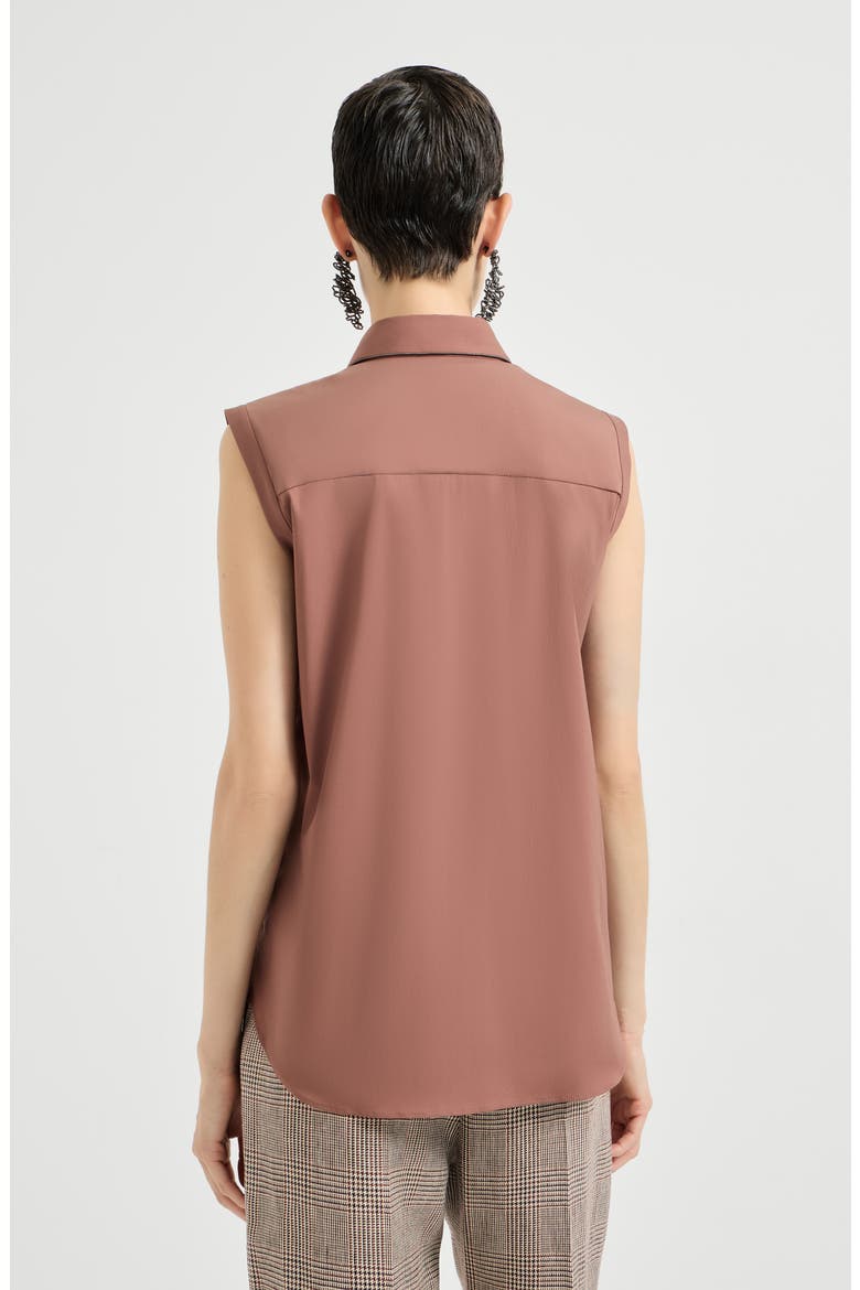 Stretch poplin shirt, Alternate, color, Orange