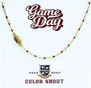 Color Shout Game Day Side Set Football Necklace with Enamel Beads
