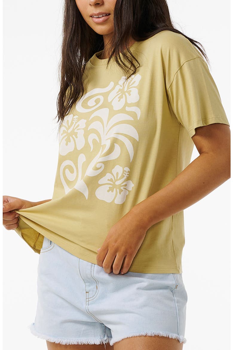 Tropical Organic Cotton Graphic T-Shirt, Alternate, color, LIGHT OLIVE