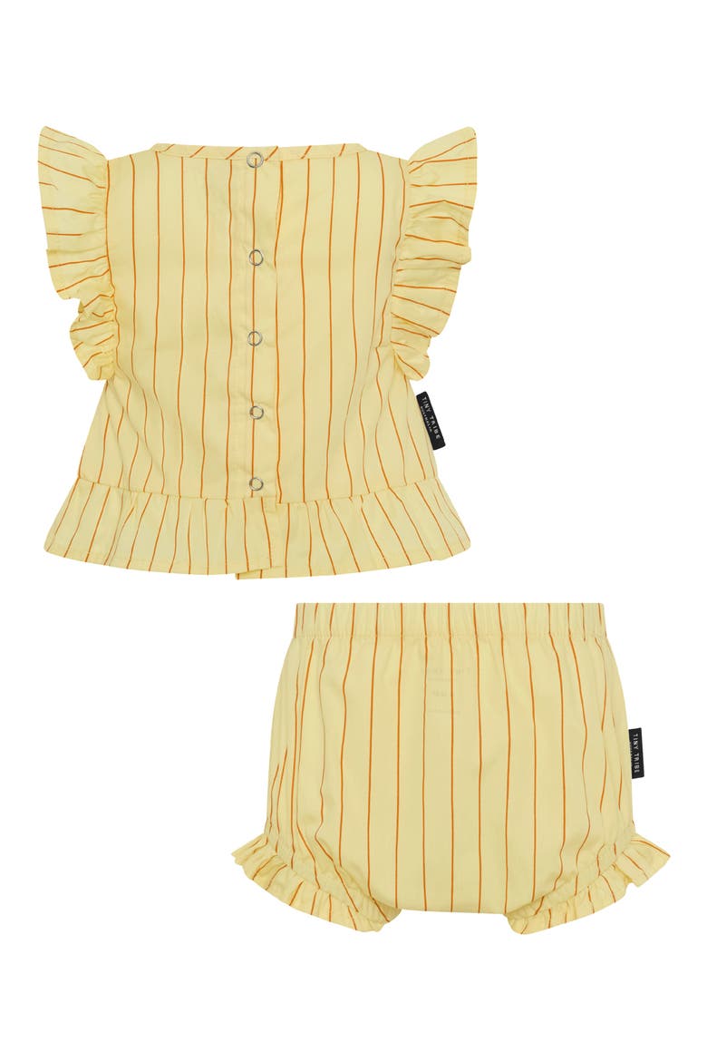 Lolly Stripe Ruffle Cotton Top & Bloomers Set, Alternate, color, YELLOW