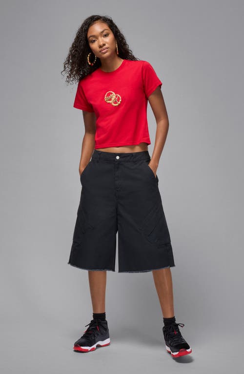 Jordan Brooklyn Puffy Graphic Tee In Red