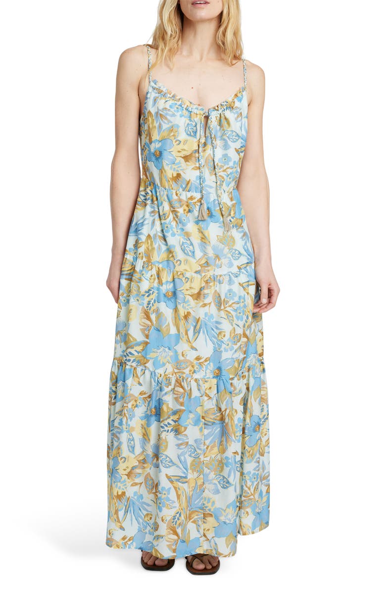 Faherty Sun Chaser Tiered Maxi Sundress, Main, color, Paradise Blossom