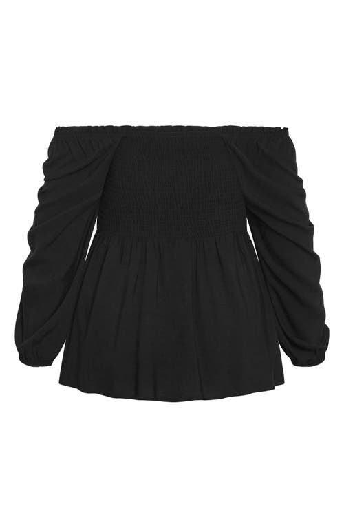 CITY CHIC CITY CHIC POPPY SMOCKED PEPLUM TOP
