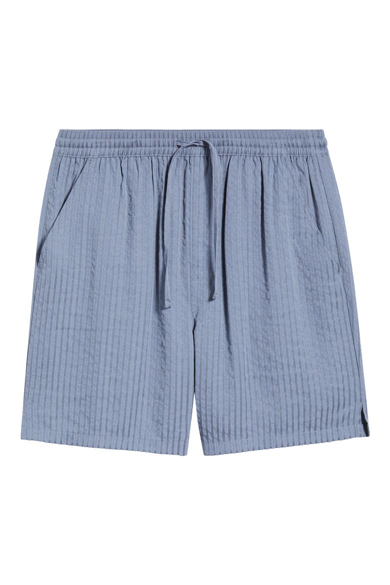 Stripe Seersucker Drawstring Shorts, Alternate, color, GREY FOLKSTONE