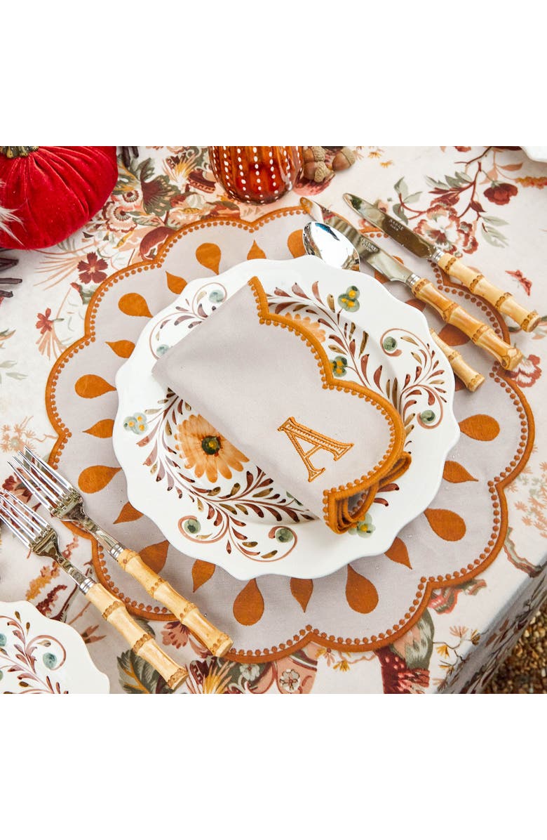Mrs. Alice Bettina Taupe & Mustard Placemats, Alternate, color, Neutral