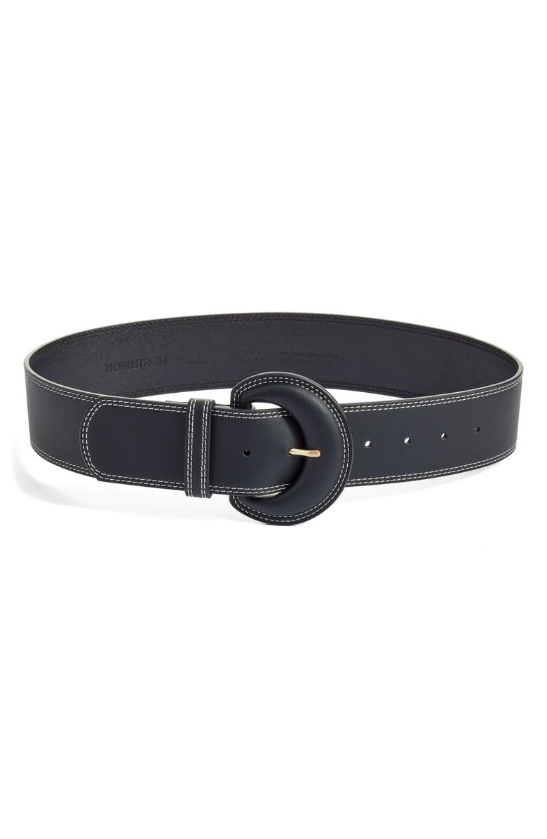 Nordstrom Contrast Stitch Leather Belt, Main, color,