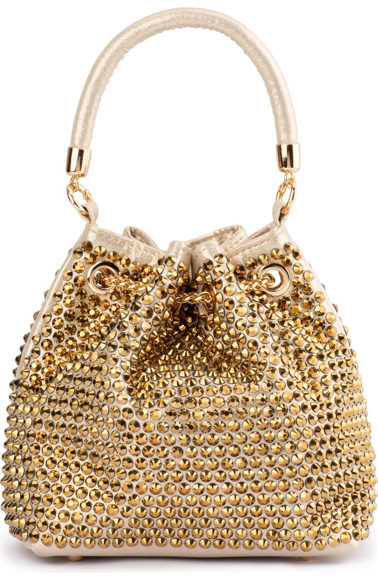 Olga Berg Santorini Studded Hotfix Drawstring Top Handle Bag, Alternate, color,