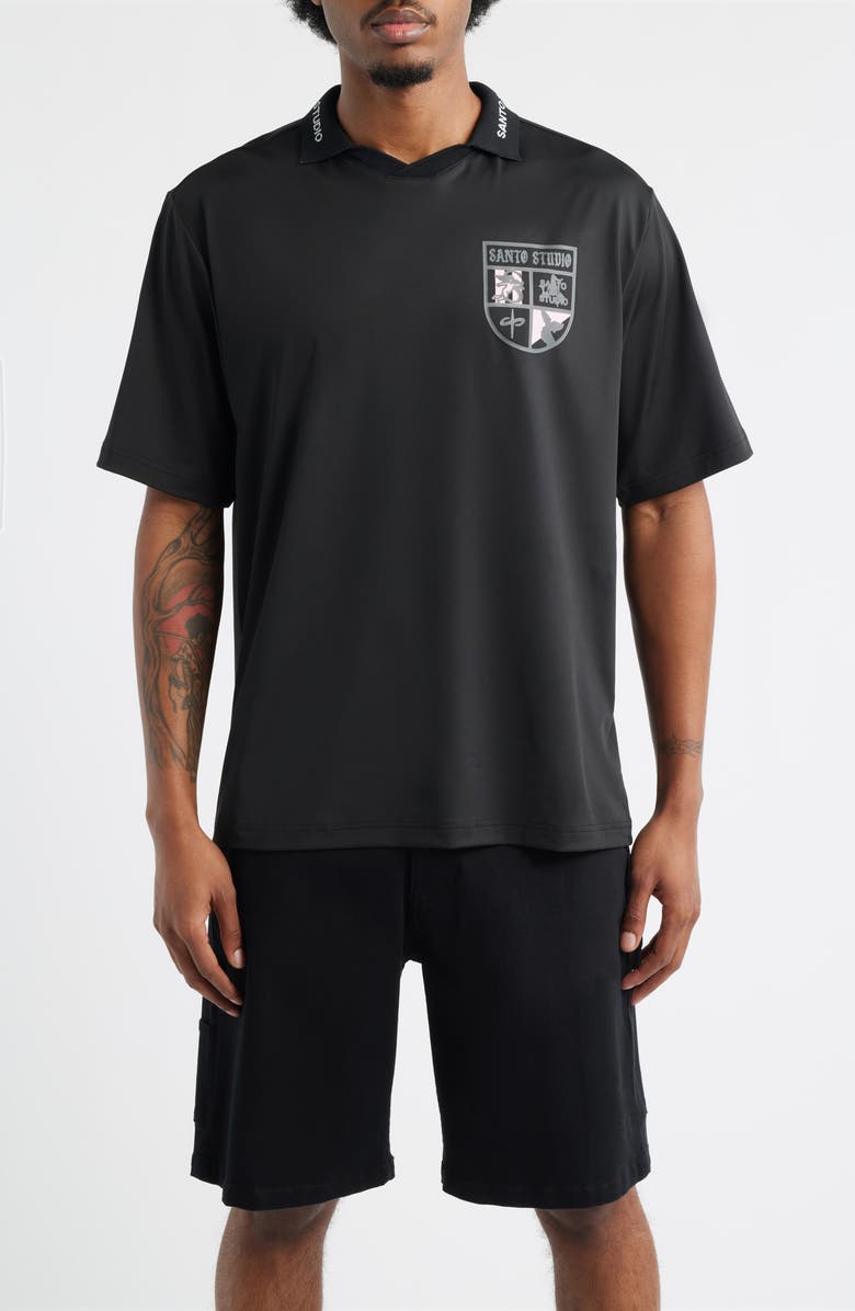 SANTO STUDIO Crest Club Polo, Main, color, Black